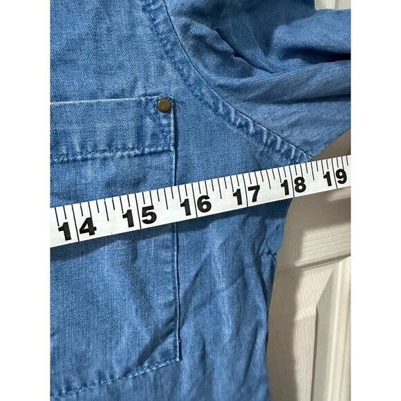 Lulus Chambray Button Down Shirts Dress Tencel Women Blue Size S Denim - Picture 5 of 12